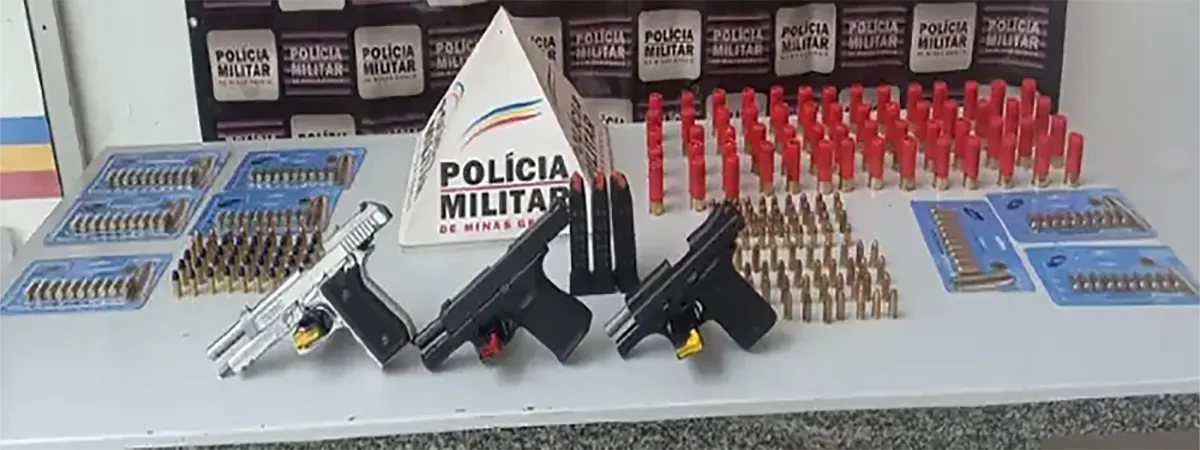 Mutum MG – Polícia Militar apreende armas de fogo e munições na zona rural do município