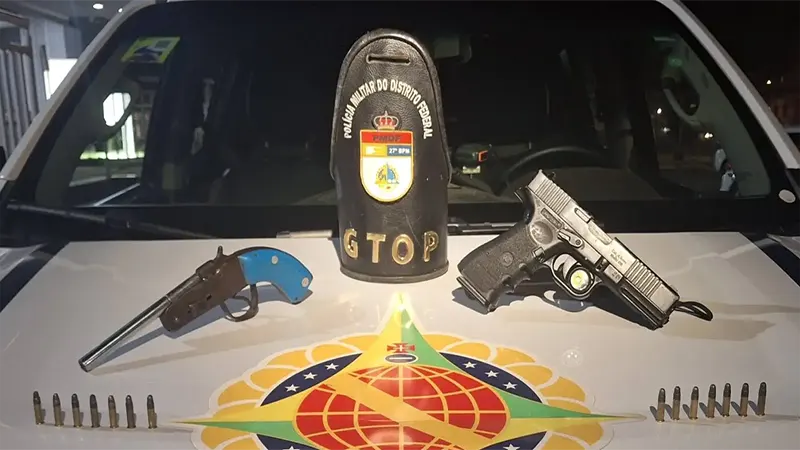 PMDF apreende duas armas de fogo e prende dupla no Recanto das Emas