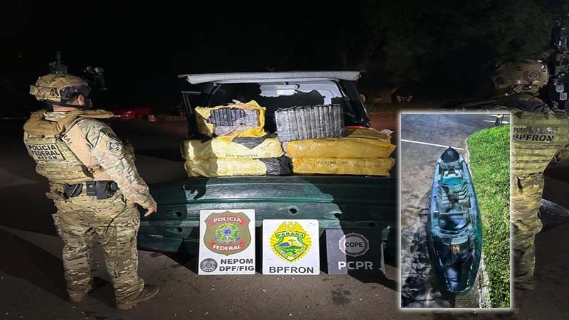PF, em ação conjunta com as Polícias Civil e Militar, apreende drogas no Rio Paraná