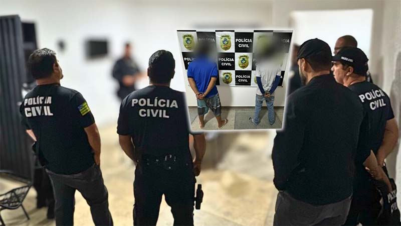PCGO prende dupla por tentar matar homem com golpes de capacete e chutes em frente a distribuidora de Senador Canedo