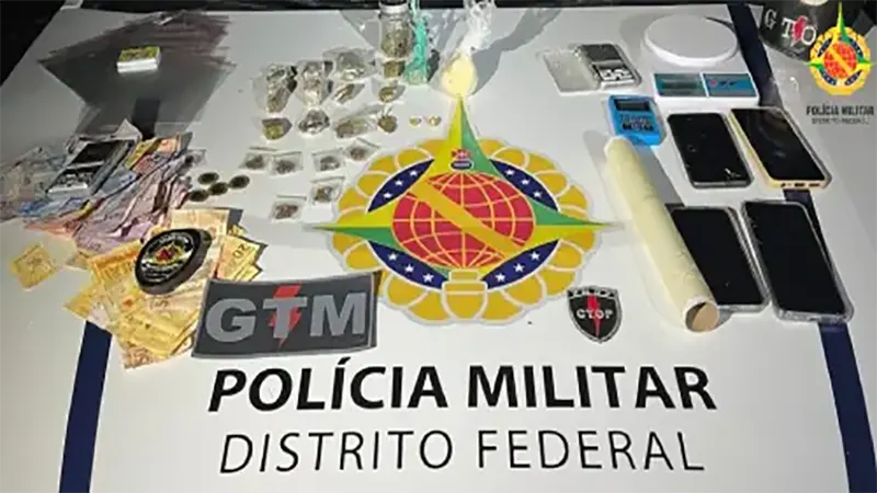 PMDF desarticula ponto de tráfico e prende casal em flagrante no Paranoá