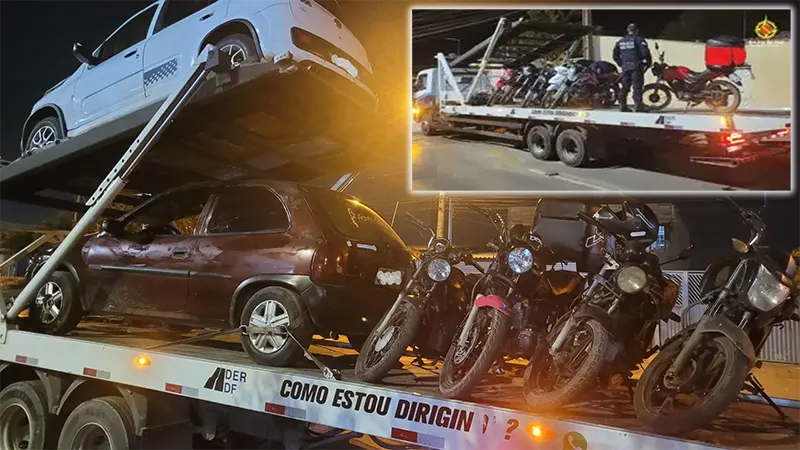 PMDF realiza ponto de bloqueio e apreende veículos irregulares em Ceilândia