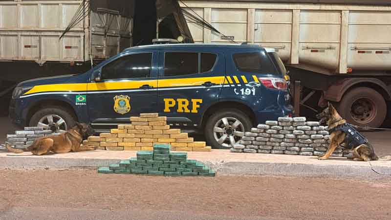 PRF apreende 133 Kg de cocaína e maconha em Terenos (MS)
