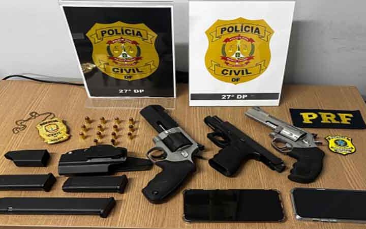 PCDF prende casal de faccionados que traziam armas de fogo para o DF