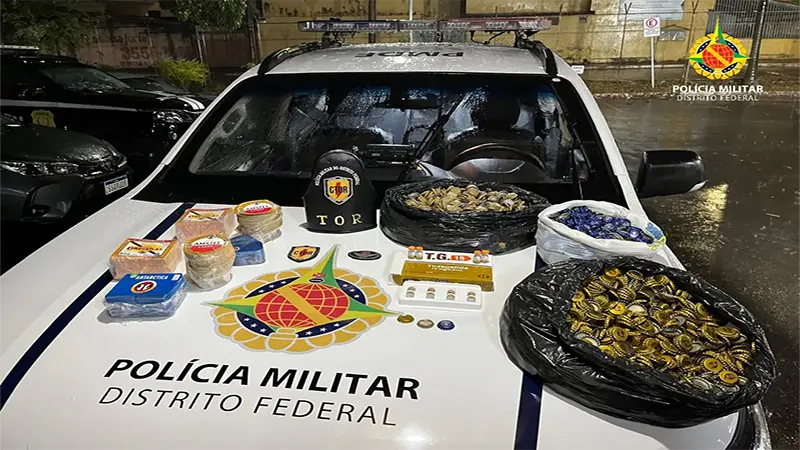 PMDF apreende medicamento de venda controlada e material para falsificação de bebidas na DF 290