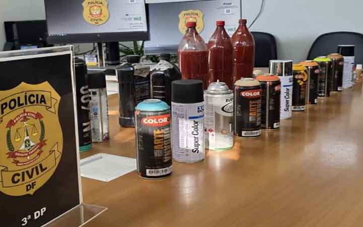PCDF desarticula grupo responsável por pichações em prédios públicos e monumentos de Brasília
