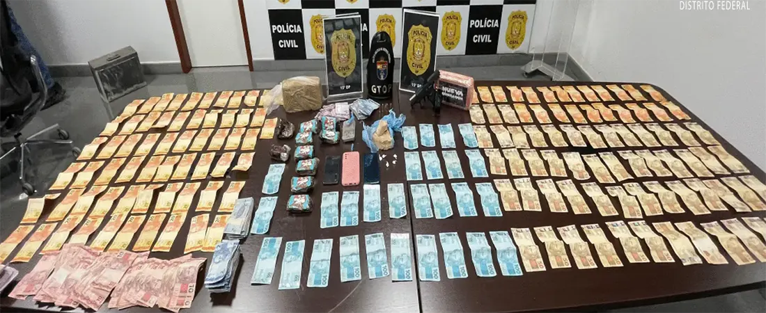 PMDF e PCDF desarticulam grupo criminoso e apreendem drogas, arma e dinheiro em Ceilândia
