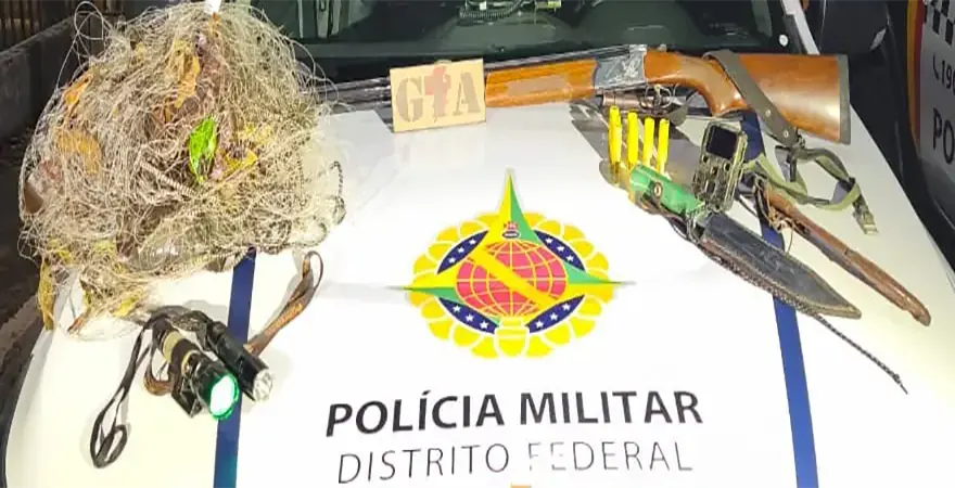 PMDF prende homem em flagrante por porte ilegal de arma de fogo e crime ambiental em Planaltina