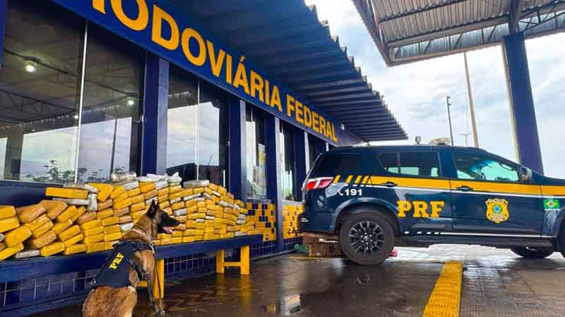 PRF apreende mais de 160 kg de drogas durante fiscalização em Rondonópolis (MT)