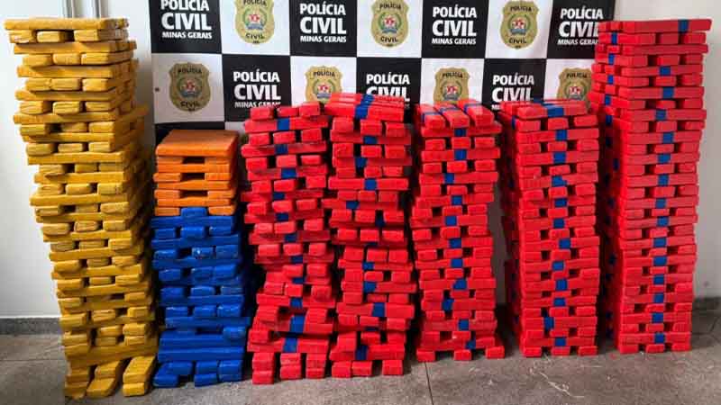 PCMG apreende 553 barras de maconha em Belo Horizonte