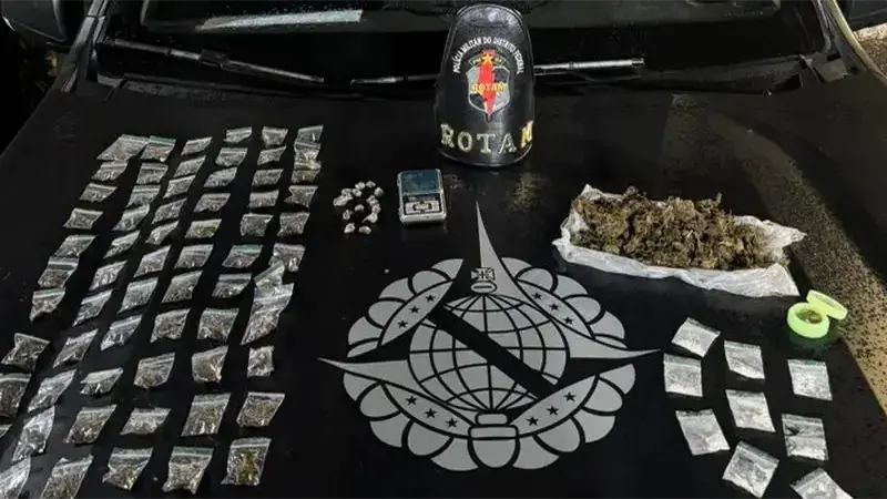 PMDF apreende grande quantidade de drogas em Santa Maria e prende suspeito de tráfico
