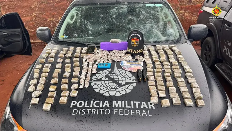 Estágio operacional da PMDF prende traficantes e apreende drogas e arma de fogo em Samambaia
