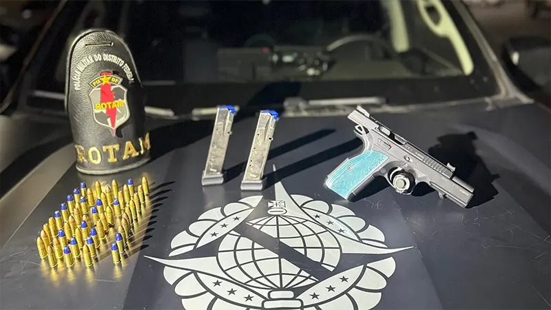 PMDF apreende pistola 9mm e 49 munições em ação no Areal