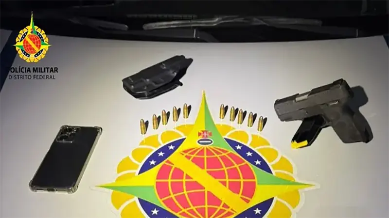 PMDF prende homem por porte ilegal de arma de fogo de uso restrito e ameaça em Ceilândia