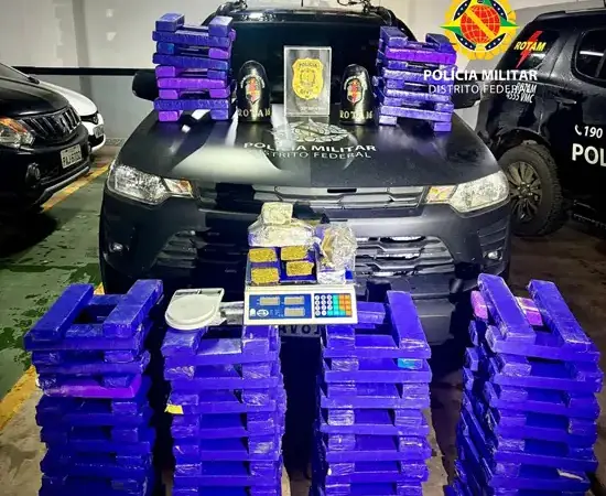 Ação conjunta PMDF e PCDF apreende 203 tabletes de maconha no Gama