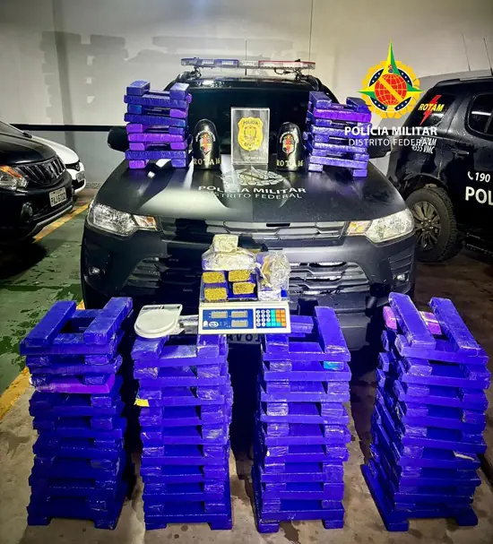 Ação conjunta PMDF e PCDF apreende 203 tabletes de maconha no Gama