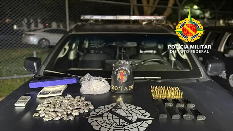 PMDF prende homem por tráfico de drogas e posse de munição de uso restrito no Recanto das Emas