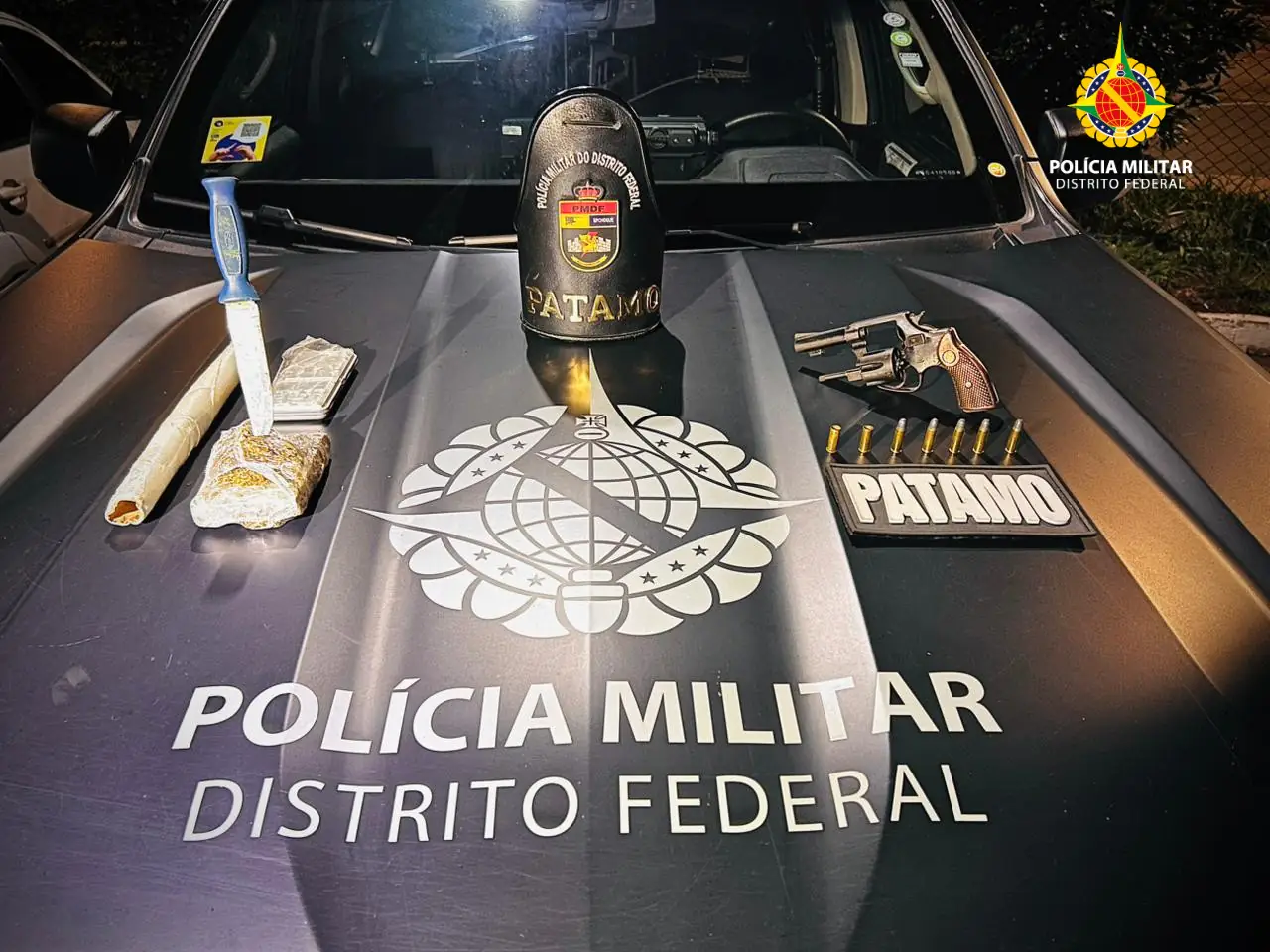 BPChoque apreende arma de fogo e entorpecentes no Recanto das Emas