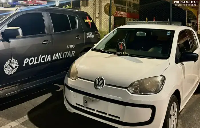 Carro roubado em Águas Claras é localizado pela PMDF em Taguatinga