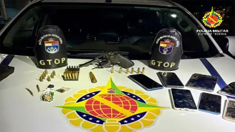 PMDF detém homem com arma de fogo, munições e drogas em Ceilândia