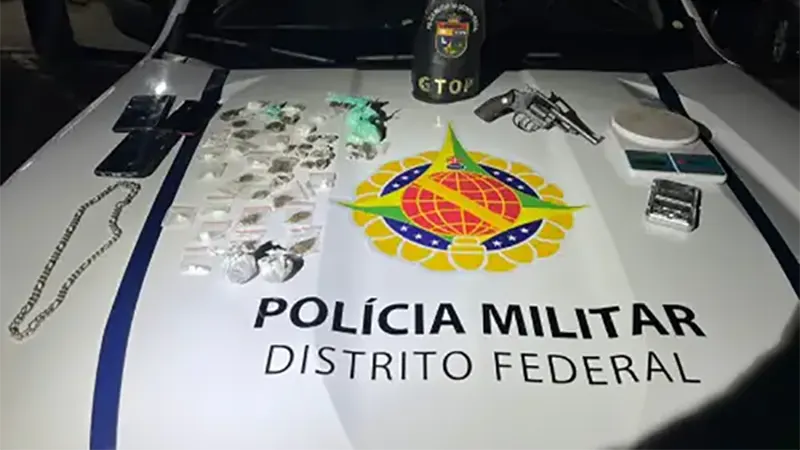 PMDF prende homem de 19 anos por tráfico de drogas e posse de arma de fogo em Brazlândia