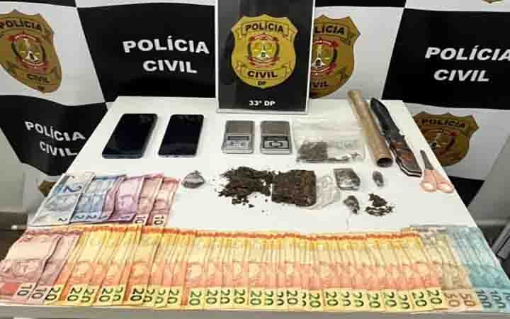 33ª DP prende traficante por tráfico de drogas em residência de Santa Maria