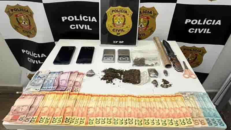 33ª DP prende traficante por tráfico de drogas em residência de Santa Maria