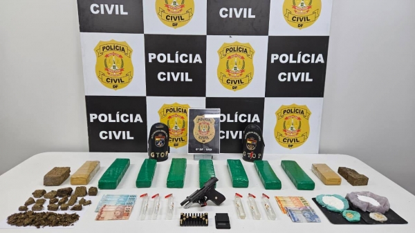PCDF prende casal por tráfico e apreende drogas e arma em Samambaia