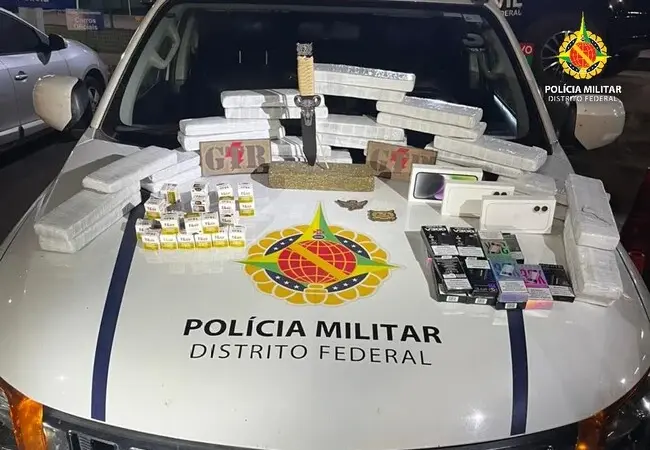 PMDF intercepta carga de drogas e contrabando avaliada em R$ 100 mil na divisa do DF
