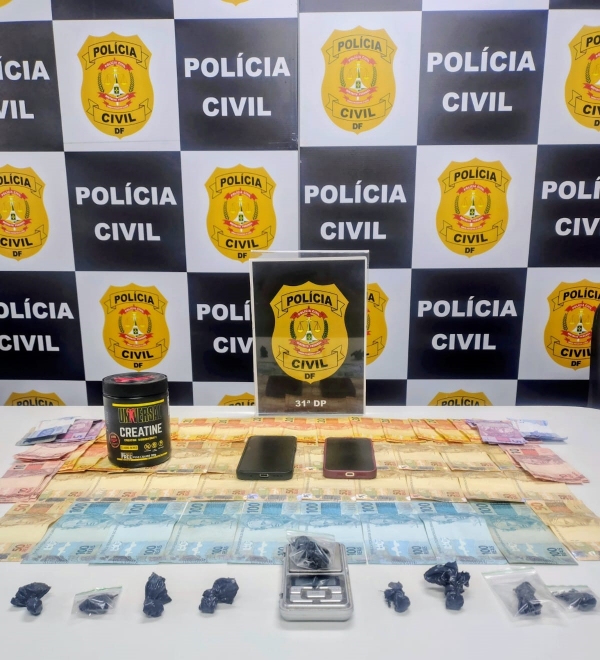 31ª DP prende dois homens por tráfico de drogas no Jardim Roriz