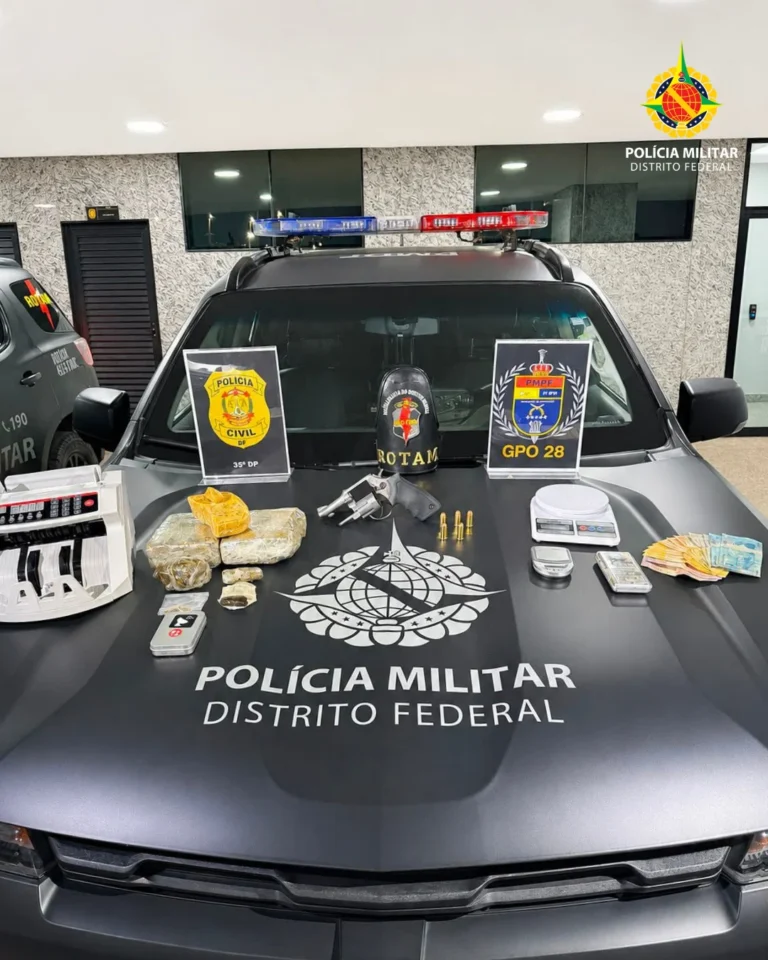PMDF PRENDE HOMEM POR TRÁFICO DE DROGAS E APREENDE ARMA, MUNIÇÕES E ENTORPECENTES EM SANTA MARIA