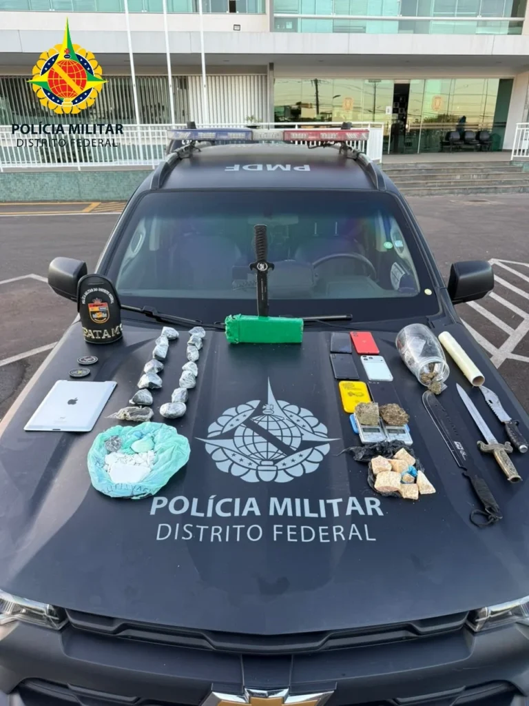PMDF desarticula ponto de tráfico em Samambaia Sul e prende dois adultos e apreende adolescente
