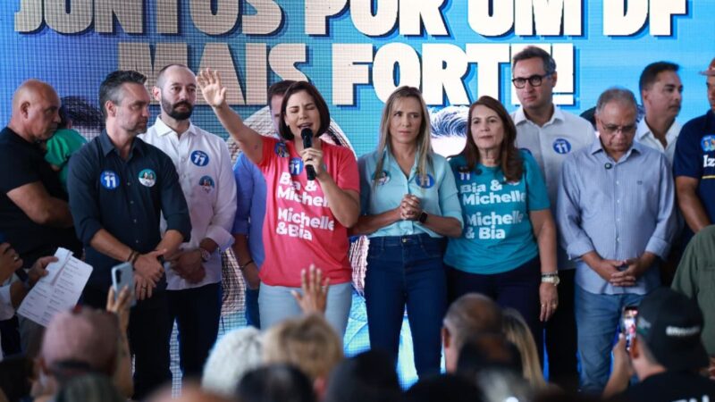 Em evento no SIA, Michelle Bolsonaro associa votos no Senado à libertação de Jair Bolsonaro