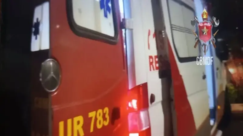 Ônibus derruba poste de iluminação na BR-020 e motorista fica ferido